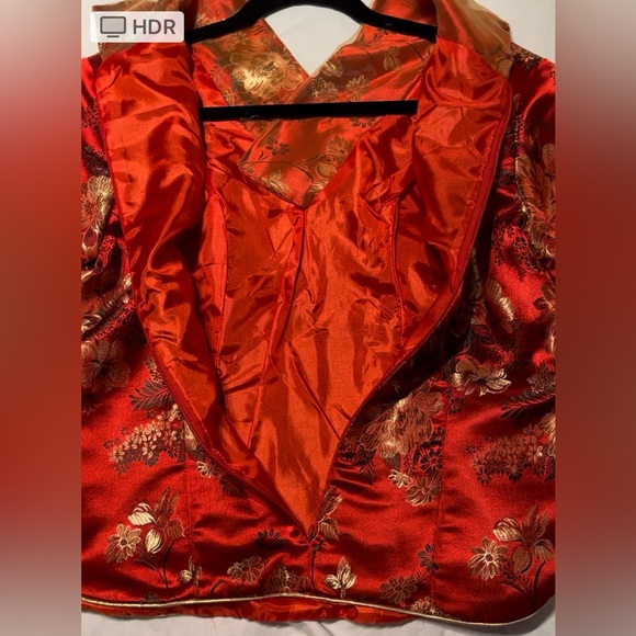 Handmade red and gold kimono - Picture 6 of 7
